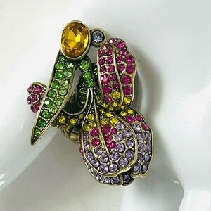 Heidi Daus HUGE 🆕 Size 9 “Early Bloomer”Crystals Ring